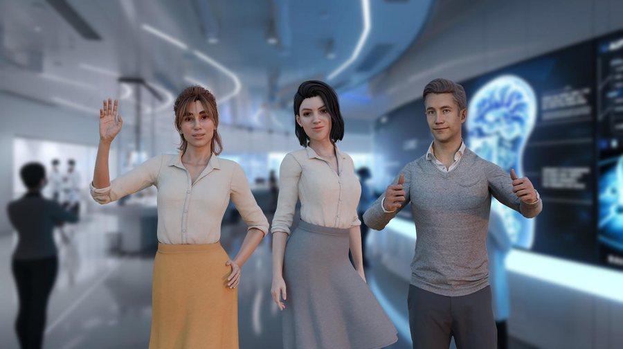 EON Knowledge Simulator scenario with 3D avatars