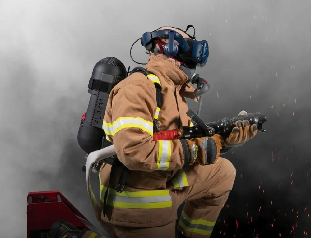 How does VR firefighter training compare to traditional methods?