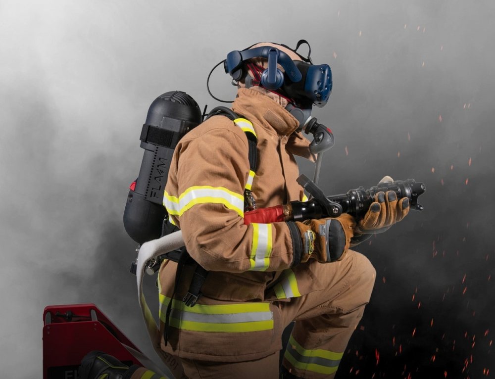 How does VR firefighter training compare to traditional methods?