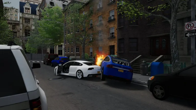 FLAIM FTS virtual reality firefighter training simulating an electric vehicle fire