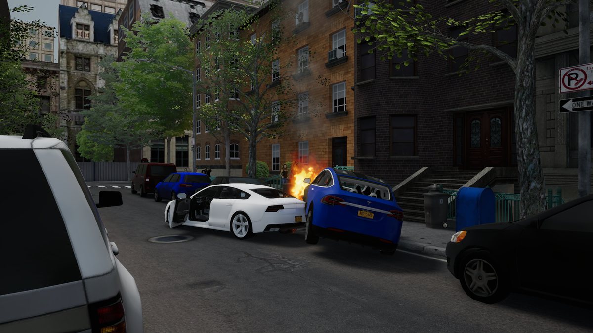 FLAIM FTS virtual reality firefighter training simulating an electric vehicle fire