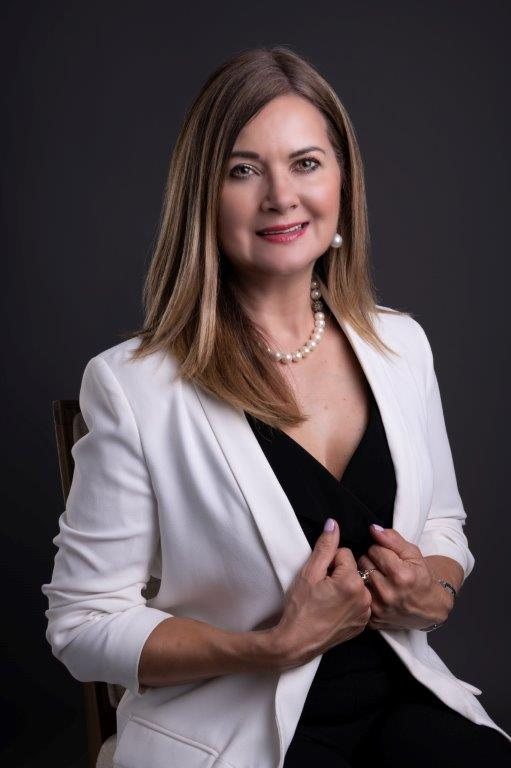 Linda Botha, founder of SkillsTrain, professional studio portrait